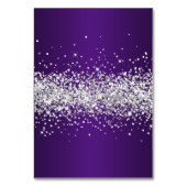 Silver Glitter Royal Paarse Ombre Naam Plaats Kaar Kaart (Achterkant)