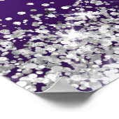 Silver Glitter Royal Purple Bridal Shower Welcome Poster (Hoek)
