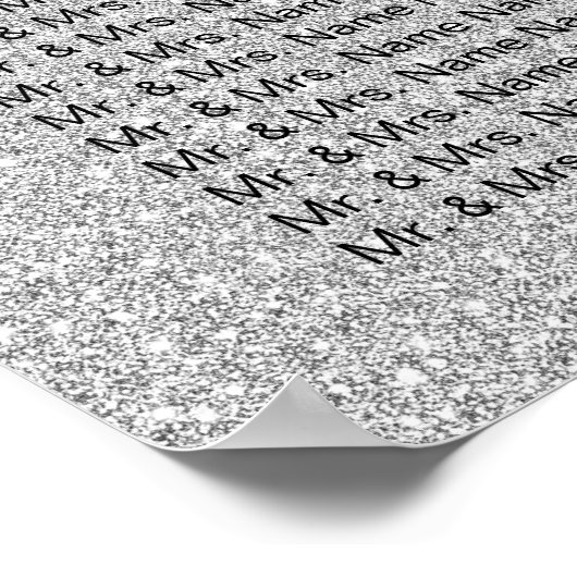 Silver Glitter, Royal Wedding Seating Chart Poster (Hoek)