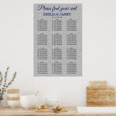 Silver Glitter, Royal Wedding Seating Chart Poster (Keuken)