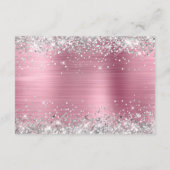 Silver Glitter Roze Folie Boeken voor Baby Informatiekaartje (Achterkant)
