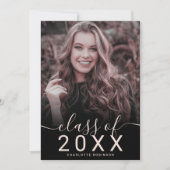 Silver glitter roze ombre 5 foto's afstuderen kaart (Voorkant)