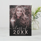 Silver glitter roze ombre 5 foto's afstuderen kaart (Staand voorkant)