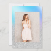 Silver glitter roze roze chic girly Sweet 16 Kaart (Achterkant)