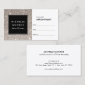 Silver Glitter Salon Afspraakkaart Afsprakenkaartje (Voorkant / Achterkant)