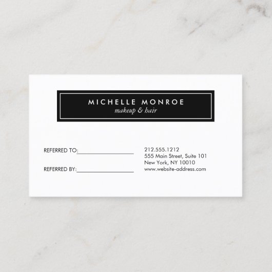 Silver Glitter Salon Verwijzing Kaart (Achterkant)