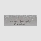 Silver Glitter-schijven - Aangepaste consultant vo Naamplaatje (Voorkant)