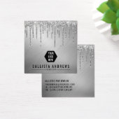 Silver Glitter-schijven Logo die beeldschermKaart  Vierkante Visitekaartjes (Bureau)