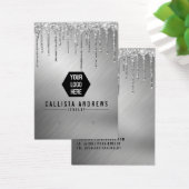Silver Glitter-schijven Logo die beeldschermKaart  Visitekaartje (Bureau)