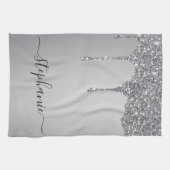 Silver Glitter-schijven met handmatige aangepaste Theedoek (Horizontaal)