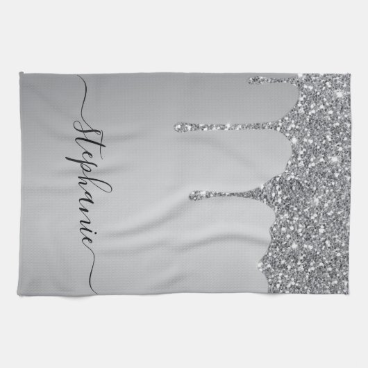 Silver Glitter-schijven met handmatige aangepaste Theedoek (Horizontaal)