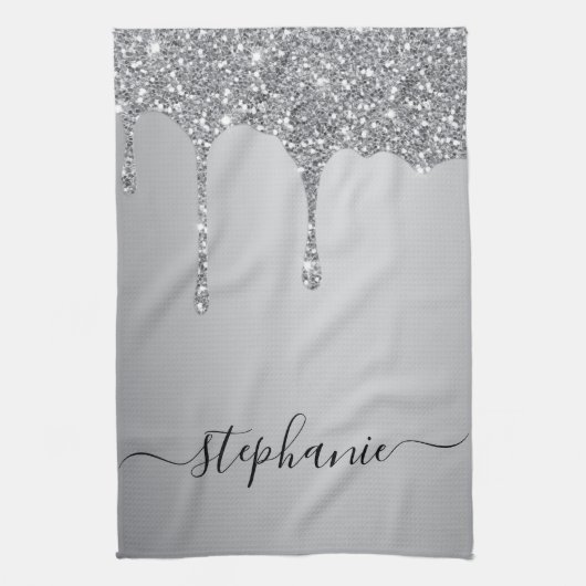 Silver Glitter-schijven met handmatige aangepaste Theedoek (Verticaal)