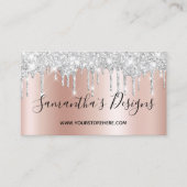 Silver Glitter-schijven Roos Gold Ombre Online Sto Visitekaartje (Voorkant)