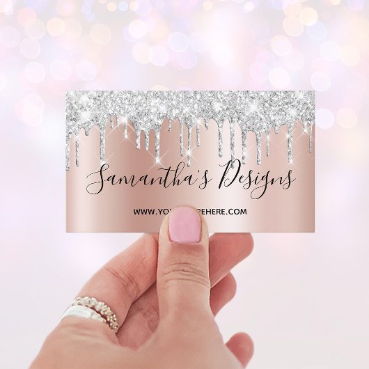 Silver Glitter-schijven Roos Gold Ombre Online Sto Visitekaartje