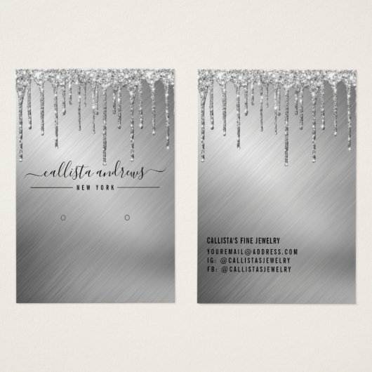 Silver Glitter-schijven voor Kaart (Voorkant /achterkant)