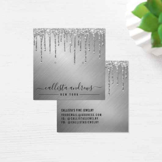 Silver Glitter-schijven voor Kaart (Bureau)