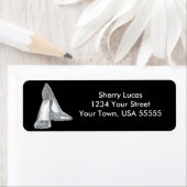 Silver Glitter Schoenen Verjaardag Retouradres Lab Etiket (Insitu)