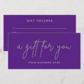Silver Glitter Script Business Gift Voucher (Voorkant / Achterkant)