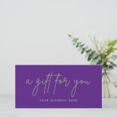Silver Glitter Script Business Gift Voucher (Staand voorkant)