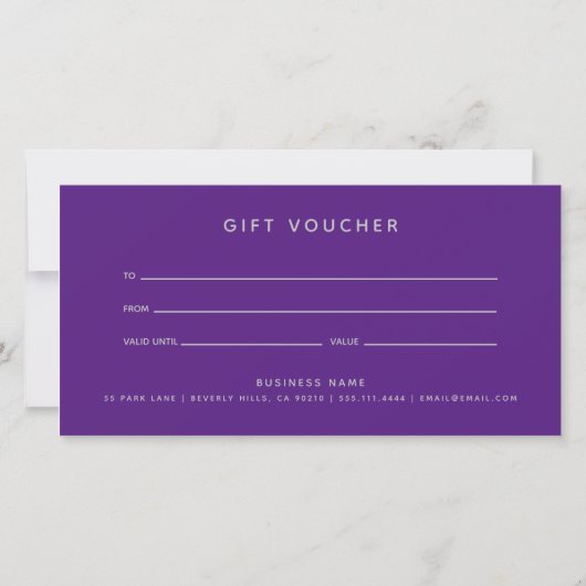 Silver Glitter Script Business Gift Voucher (Achterkant)