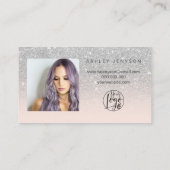 SIlver glitter script foto logo dank u Visitekaartje (Achterkant)