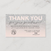 SIlver glitter script foto logo dank u Visitekaartje (Voorkant)