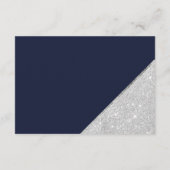 Silver glitter-script navy blue die goed wenst informatiekaartje (Achterkant)