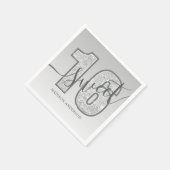 Silver Glitter Script Sweet 16 Birthday Servet (Hoek)