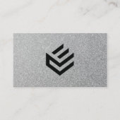 Silver Glitter Script UW QR CODE-Visitekaartje Visitekaartje (Voorkant)