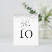Silver Glitter Script Wedingstabel Number (Staand voorkant)