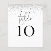 Silver Glitter Script Wedingstabel Number (Voorkant)