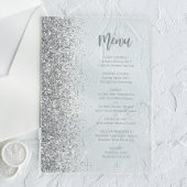 Silver Glitter Script White Wedding Acryl Uitnodigingen