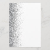 Silver Glitter Script White Wedding Menu (Achterkant)