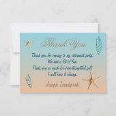 Silver Glitter Seashell Starfish Pensioen Bedankt Notitiekaartje (Voorkant)