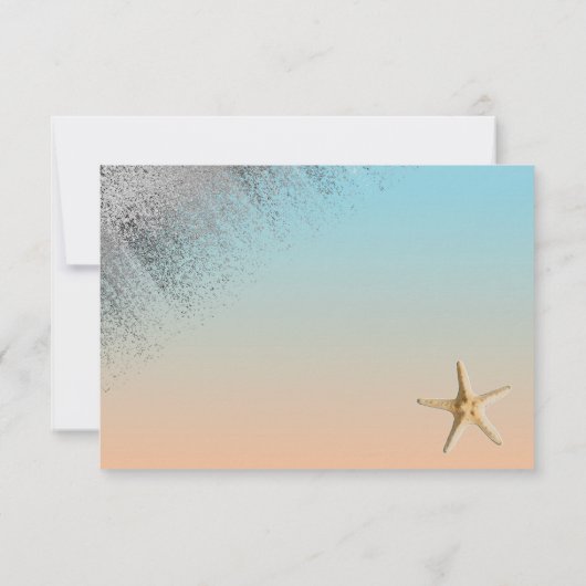 Silver Glitter Seashell Starfish Pensioen Bedankt Notitiekaartje (Achterkant)