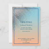 Silver Glitter & Seashells Happy Retirement Party  Kaart (Achterkant)