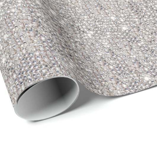 Silver Glitter Sequin Decorting Kerstmis Cadeaupapier (Rol Hoek)