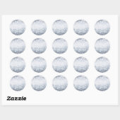 Silver Glitter Shimmer Custom Ronde Sticker (Vel)