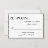 Silver Glitter Shine Wedding Response Kaarten RSVP Kaartje (Voorkant)