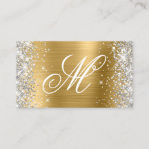 Silver Glitter Shiny Gold Foil Fancy Monogrammen