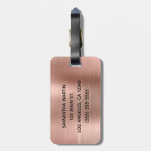 Silver Glitter Shiny Roos Gold Foil Bagagelabel (Achterkant verticaal)