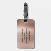 Silver Glitter Shiny Roos Gold Glam Gradiënt Bagagelabel (Achterkant verticaal)