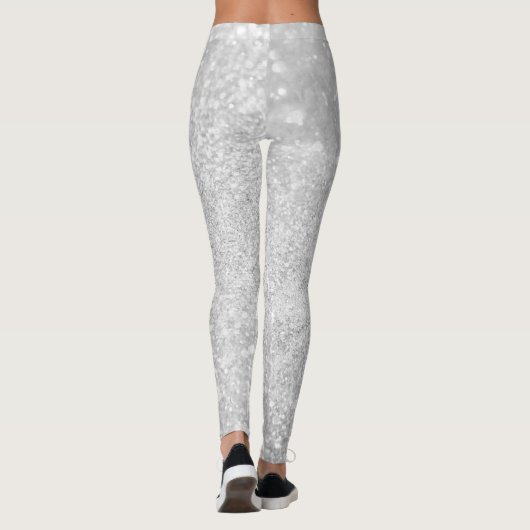 Silver Glitter Shiny Sparkley Leggings (Achterkant)