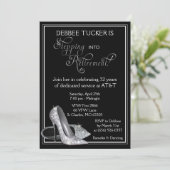 Silver Glitter Shoes Retirement Party Kaart (Staand voorkant)