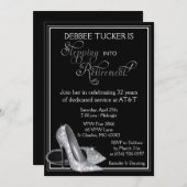 Silver Glitter Shoes Retirement Party Kaart (Voorkant / Achterkant)