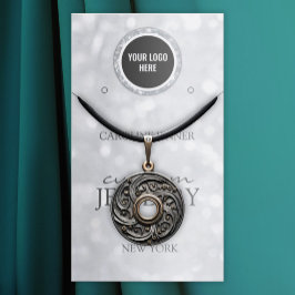 Silver Glitter Sieraden Oorbel of Ketting Display Visitekaartje