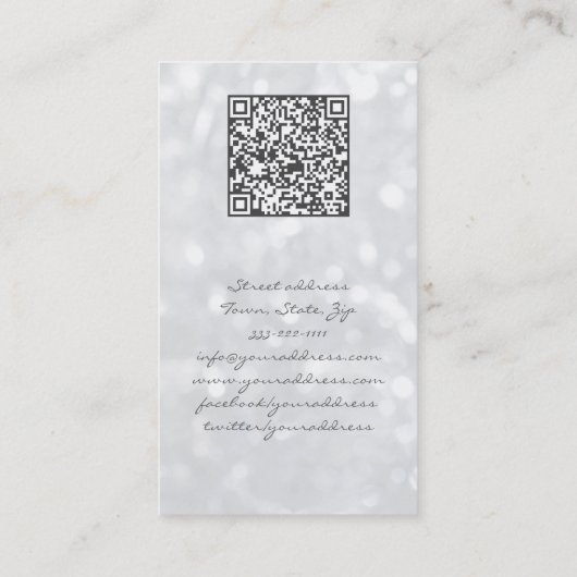 Silver Glitter Sieraden Oorbel of Ketting Display Visitekaartje (Achterkant)