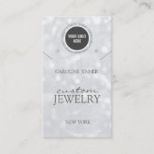 Silver Glitter Sieraden Oorbel of Ketting Display Visitekaartje (Voorkant)