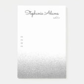 Silver Glitter Signature Monogram Post-it® Notes (Voorkant)