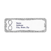 Silver Glitter Silver Infinity-Adresetiketten Etiket (Voorkant)
